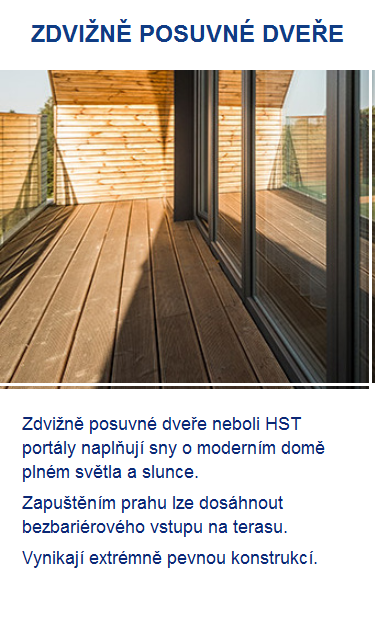Posuvně zdvižné dveře - HS portál